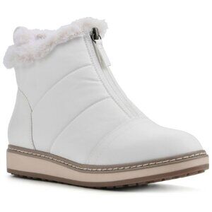 WHITE MOUNTAIN Women's Shoes Tamarin Puffer Ankle Bootie White/Fabric Size 7